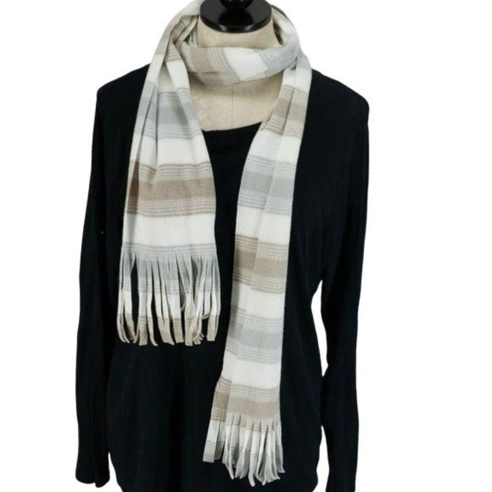 Old Navy Earthy Colors Striped Fleece Scarf‎